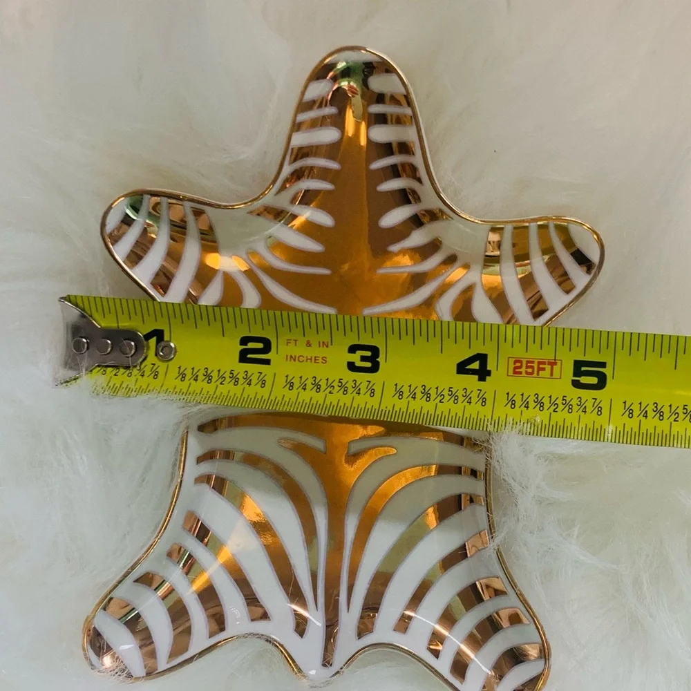 Rose Gold Metallic Zebra Dish Decor Gift Idea